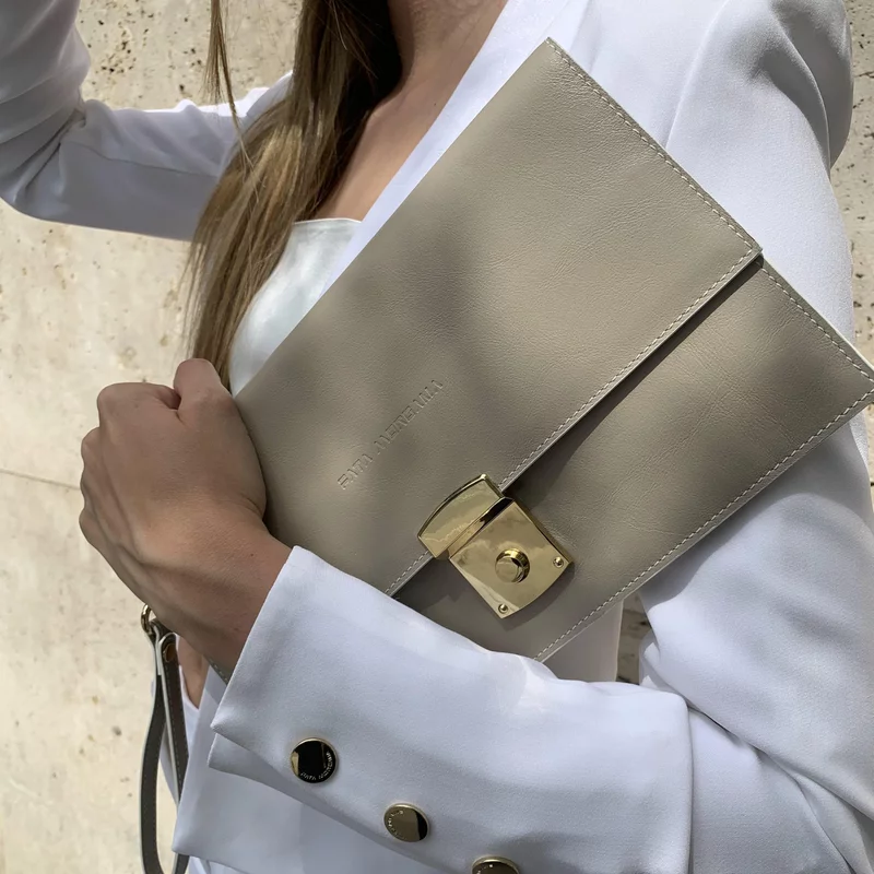 beige clutch